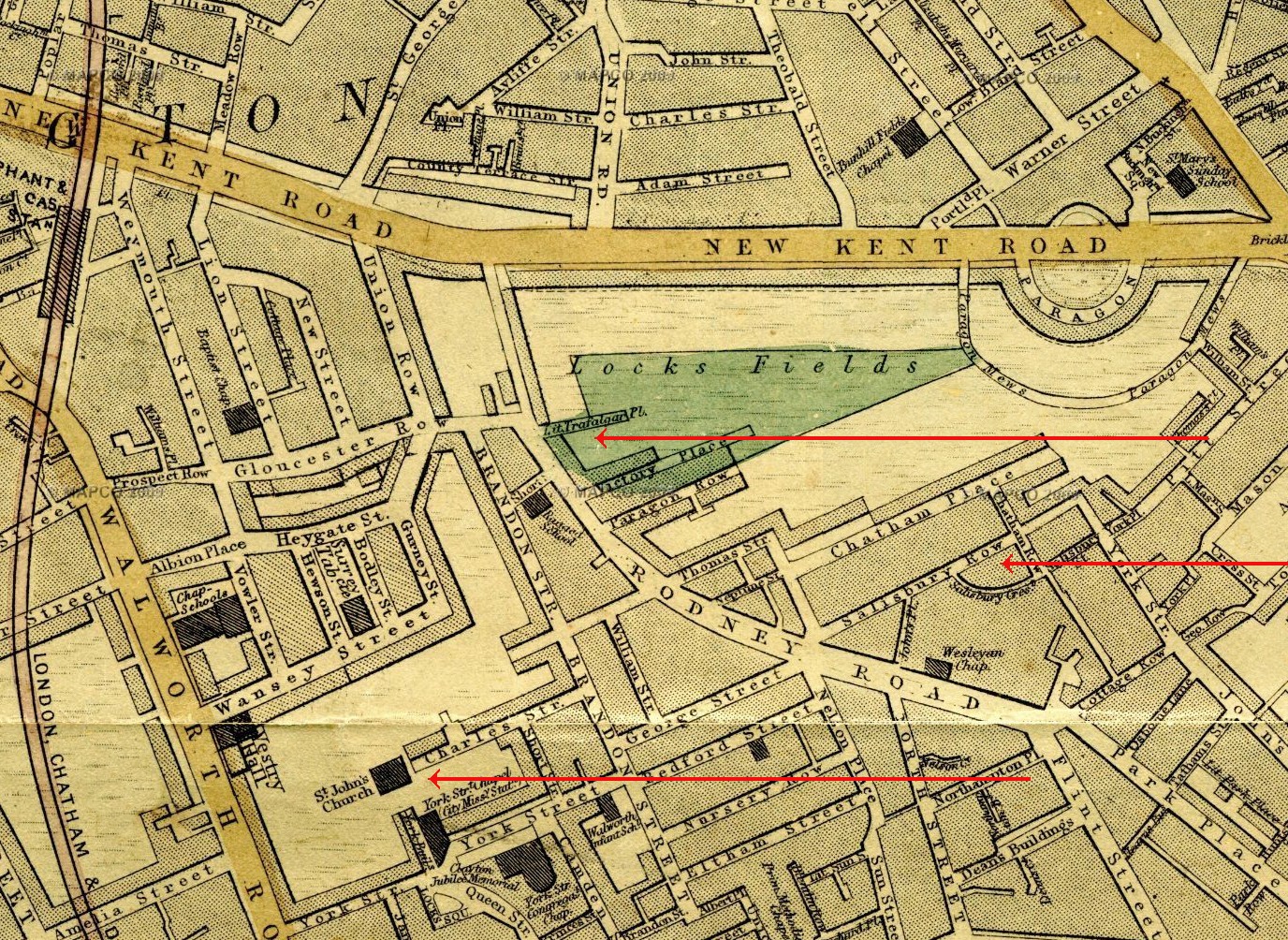 Weller London map 1868 (detail)