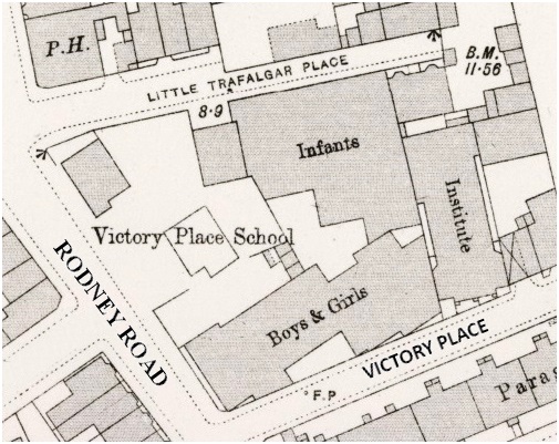 The layout of the school buildings in 1893